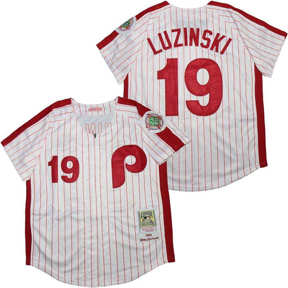 Phillies 19 Greg Luzinski White 100th 1980 Cooperstown Collection Jersey,We sell and wholesale Phillies 19 Greg Luzinski White 100th 1980 Cooperstown Collection Jersey on line form chian!